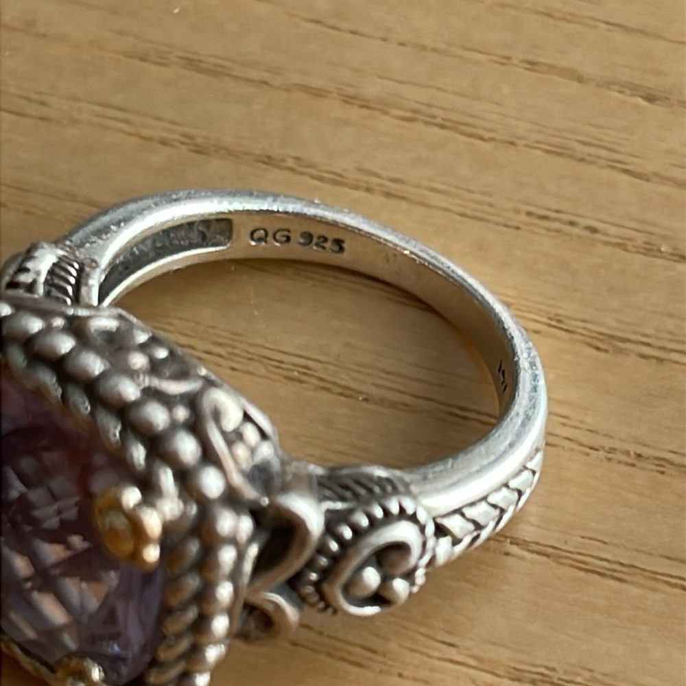 Silver and lavander Gemstone Ring QG 325 14k gold - Picture 3 of 4